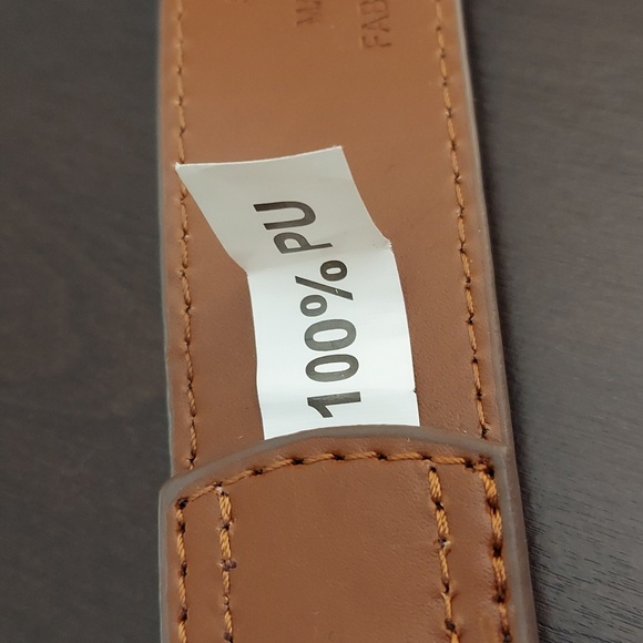 LAUREN Ralph Lauren Brown Faux Leather Belt with Goldtone Ring Detail Size 4 - Picture 11 of 15